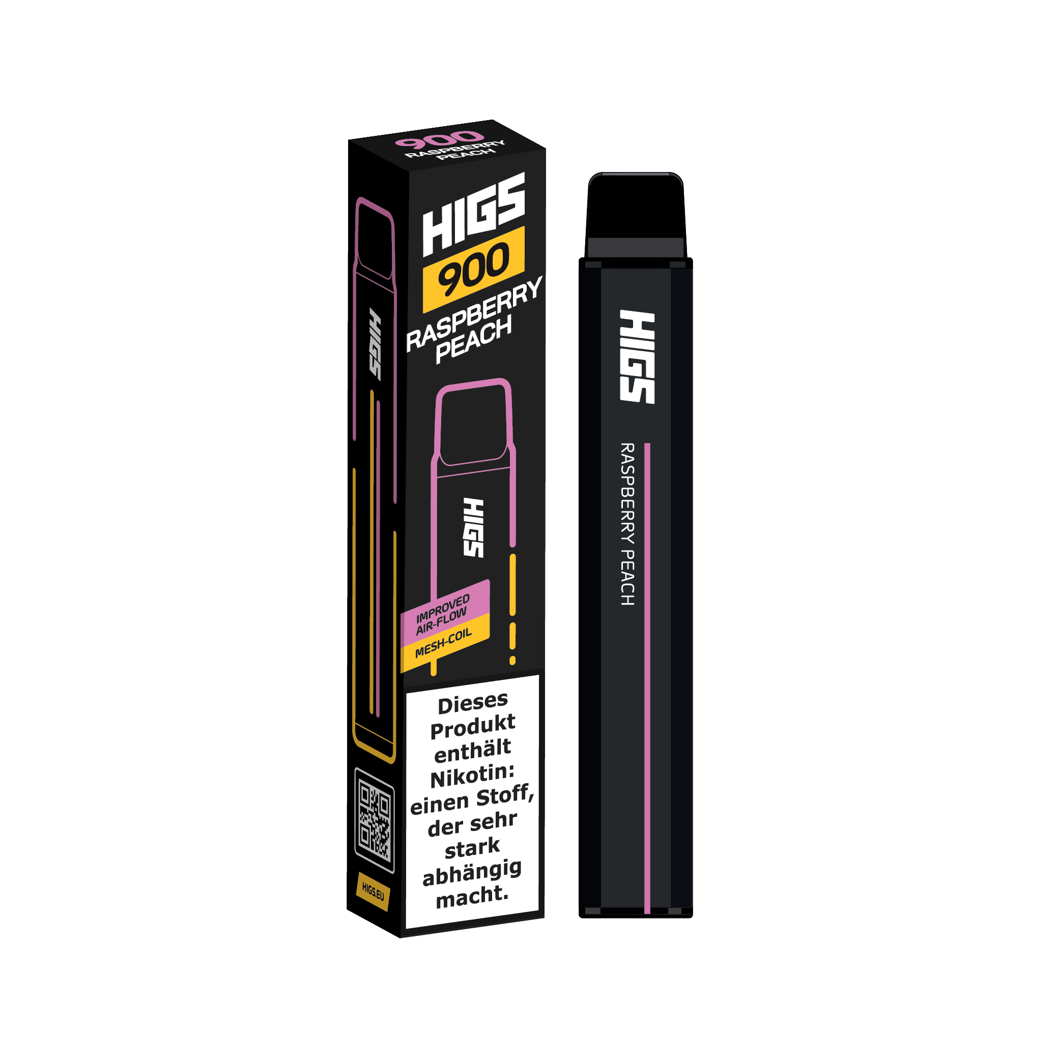 Higs XL 900 Raspberry Peach - 900 Züge