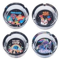 Glas-Aschenbecher transparent rund "Mushroom" von Champ High