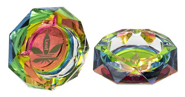 Glas Aschenbecher Rainbow "Leaf" 10x10x2,5cm