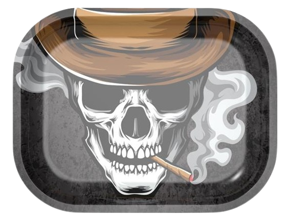 Dreh-Tablett - Rolling Tray MINI "Smoking Skull"