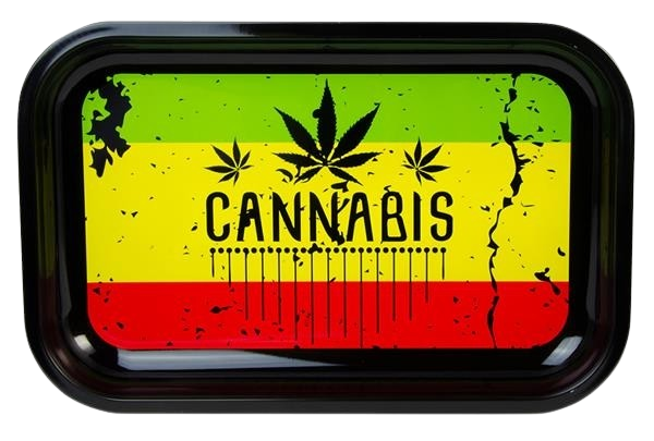 Dreh-Tablett - Rolling Tray SMALL "Cannabis"