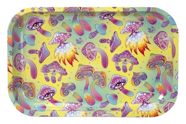 Dreh-Tablett - Rolling Tray SMALL "Mushrooms"