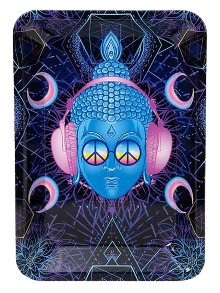 Dreh-Tablett - Rolling Tray SMALL "Peace" aus Metall