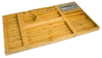 RAW Bamboo Triple Flip Rolling Tray Drehtablett aus Bambusholz 3-teilig