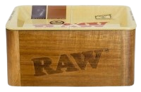 RAW Dreh-Tablett - Rolling Tray Mini "RAW WOODEN CACHE BOX WITH TRAY LID"