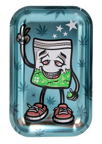 Dreh-Tablett - Rolling Tray SMALL "420 CHARACTERS 2/4 Metallic"