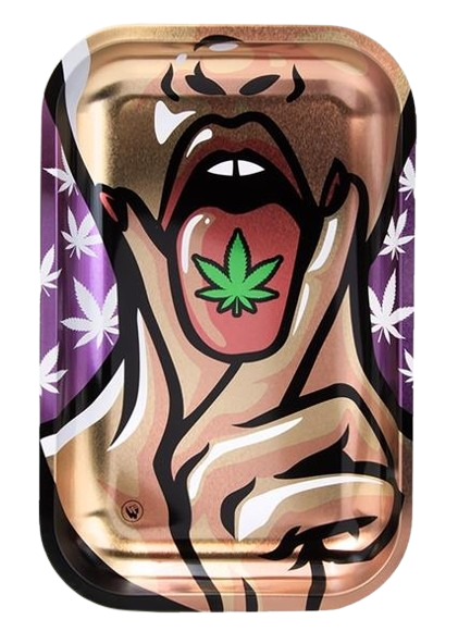 Dreh-Tablett - Rolling Tray SMALL "420 Girl 1/4 Metallic"