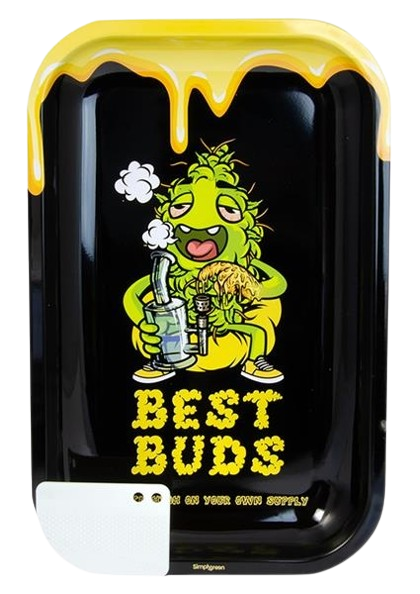 Dreh-Tablett - Rolling Tray LARGE "Best Buds - Dab" (Ohne Grinderkarte!)