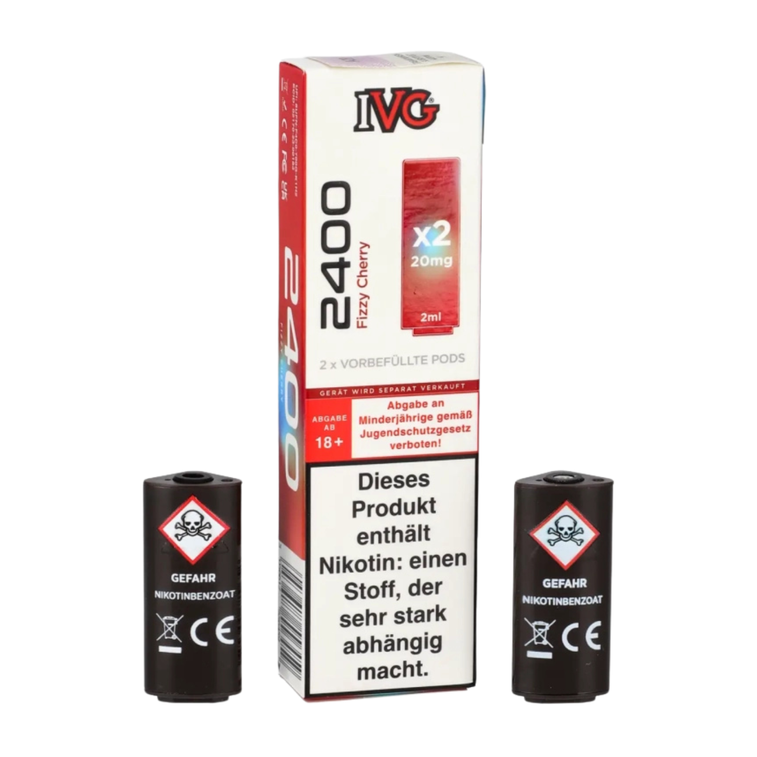 IVG 2400 - 4-Pod System - Prefilled Pods (2 Stück) - Fizzy Cherry - 20mg