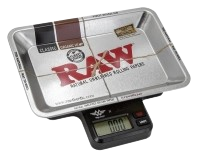 RAW x MyWeigh Tray Scale 1000g Digitalwaage mit Drehtablett