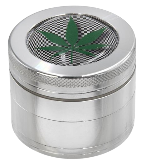 CNC Aluminium Mühle/Grinder 4-teilig - PSYCHEDELIC LEAF