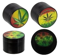 CNC Aluminium Mühle/Grinder "Glow in the Dark - Leaf"