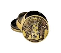 Metall Grinder/Pollinator GOLD "FF - 420 ALIENS", 3D-Designs von FIRE-FLOW™