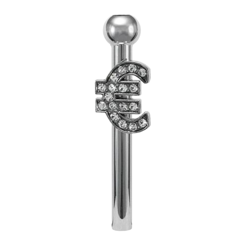 Ziehrohr aus Edelstahl, silber, € Euro - 60 mm