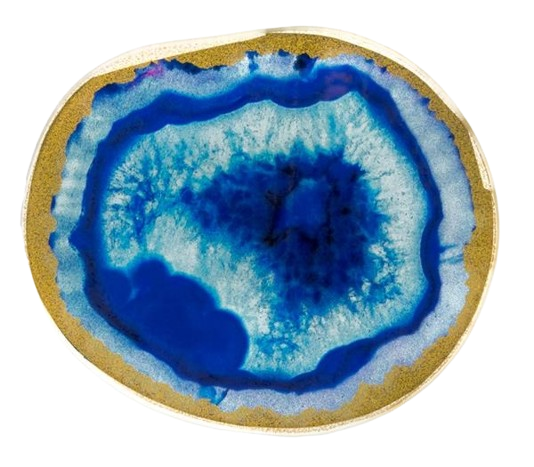 Glas Tablett in Achtascheiben-Optik ovale Glasscheibe