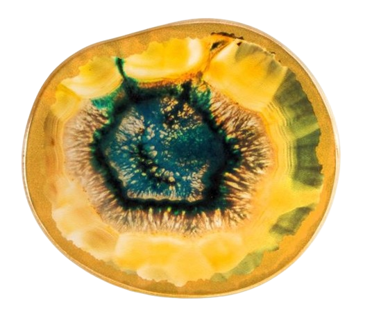 Glas Tablett in Achatscheiben-Optik