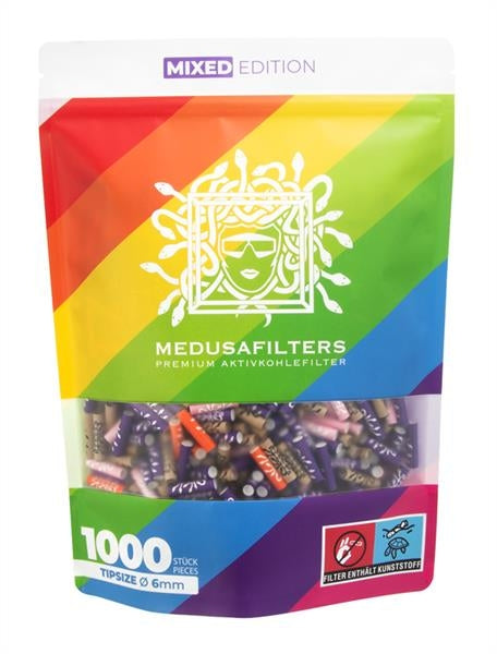 MEDUSA Aktiv-Cellulose-Filter MIXED ø 6mm Aktivkohlefilter, 1.000er Beutel