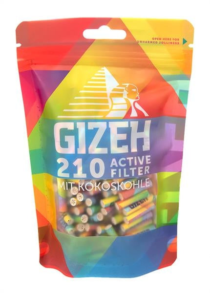 GIZEH Rainbow Active Filter Slim ø 6mm, 210 Beutel
