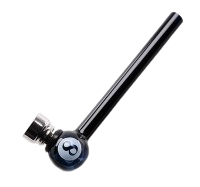 US Glas Pfeife mit Metallkopf "8 Ball"