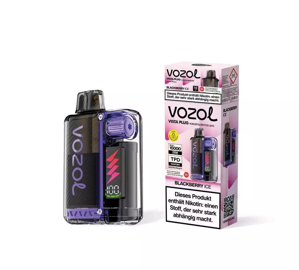 Vozol Vista Plug Starterkit 15000 - Blackberry Ice - 20mg Nikotin