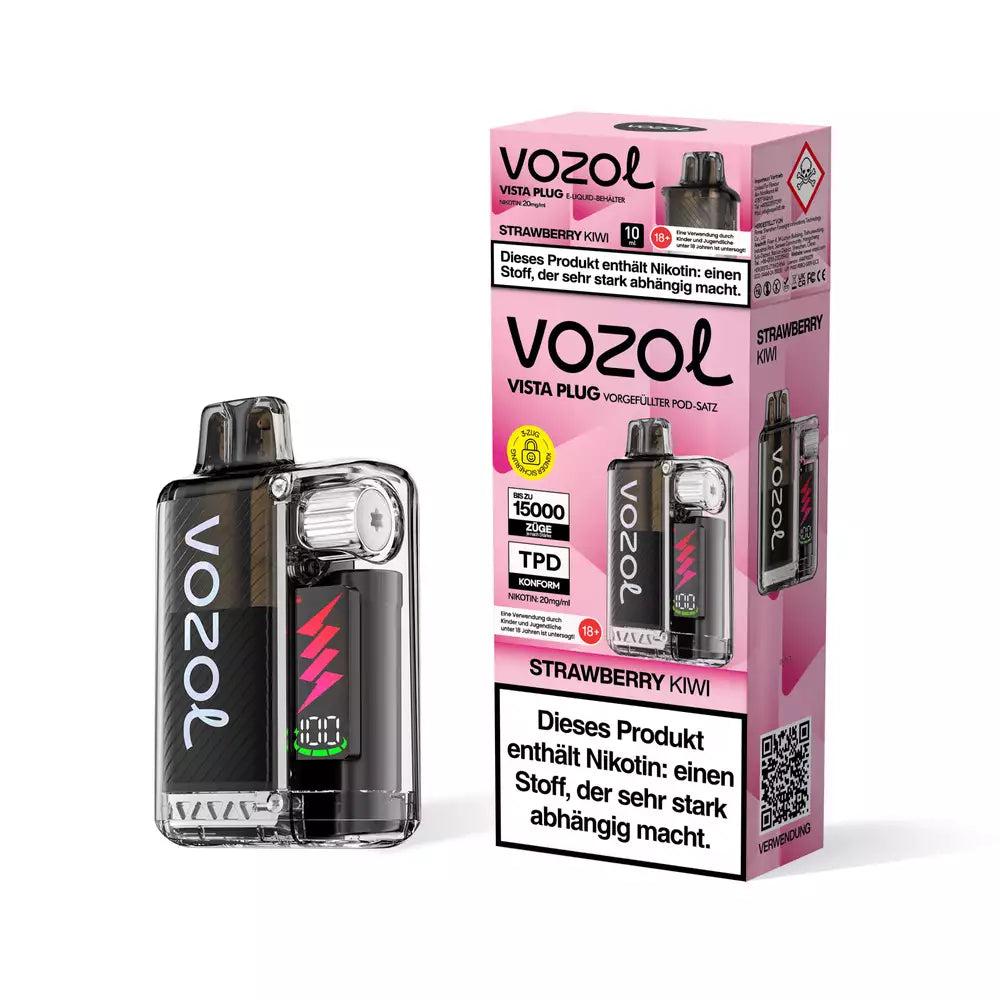 Vozol Vista Plug Starterkit 15000 - Strawberry Kiwi - 20mg Nikotin