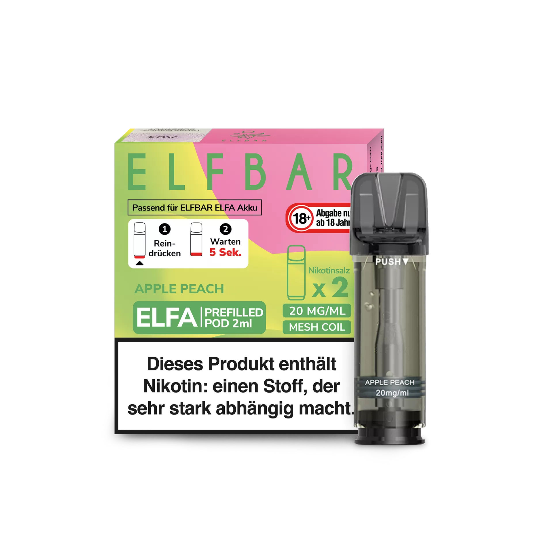 ELFBAR ELFA Pod Apple Peach 2er Pack 20mg/ml