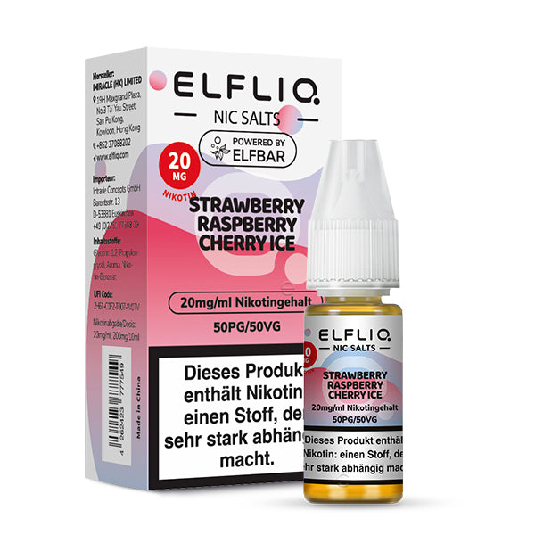 ELFLIQ Nikotinsalz Liquid Strawberry Raspberry Cherry Ice, 20mg