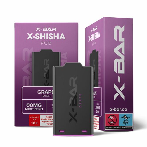 X-Bar - X-Shisha - Pod - Grape (0mg/ml - Nikotinfrei)