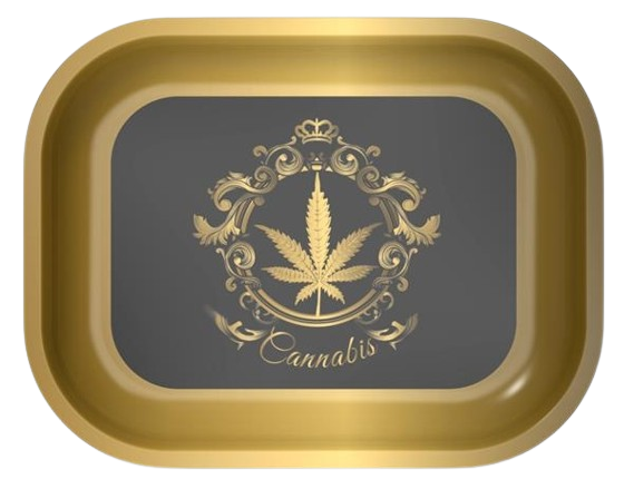 Dreh-Tablett - Rolling Tray MINI "Leaf Gold"