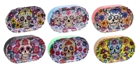 Hanfplastikdose Oval mit Metall Drehtablett - 2in1 "La Catrina"
