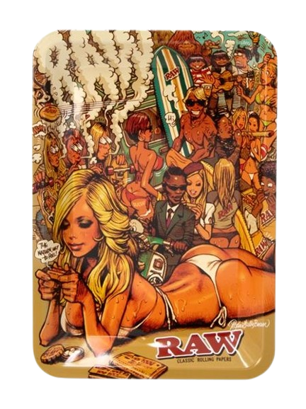 RAW Dreh-Tablett - Rolling Tray SMALL "RJB Summer Beach"