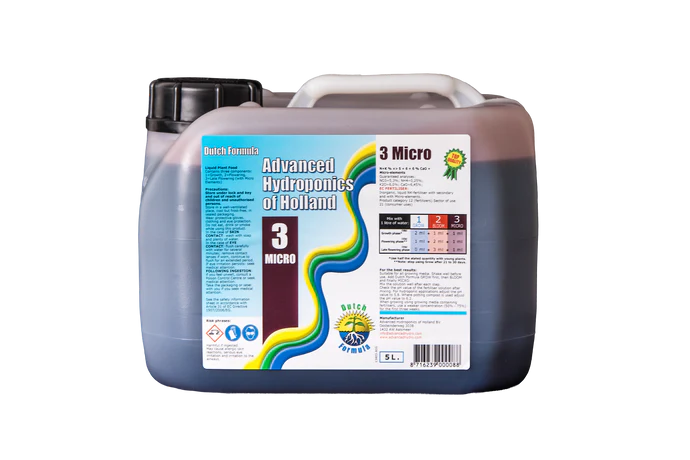 Dünger von Advanced Hydroponics - Dutch Formula - Micro3 - 0,5L/1L/5L/10L