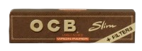 OCB Virgin Slim Unbleached (Braun) + Tips - 109x44mm - 32 Blatt und 32 Tips