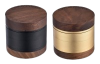 Aluminium/Holz Mühle/Grinder "Wooden" / 4teilig / Ø62mm