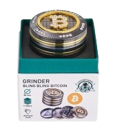Aluminium Grinder/Pollinator "Bling Bling - BITCOIN"