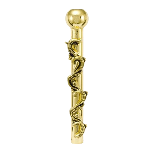 Ziehrohr aus Edelstahl, gold, Dolphins floral - 60mm