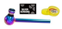 US Pfeife aus Metall/Glas - "RAINBOW"