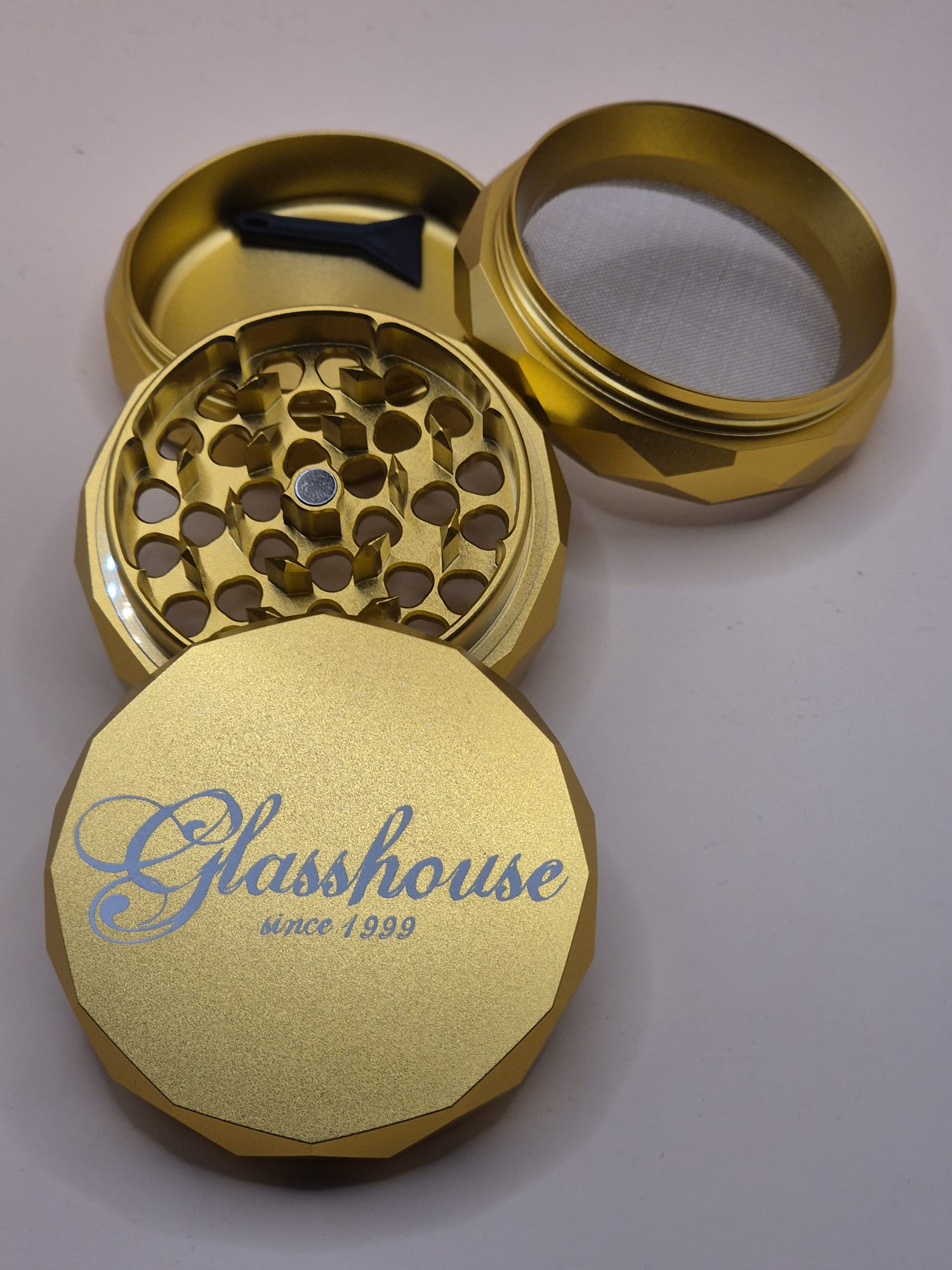 Aluminium Grinder Diamond 4-tlg. Kräutermühle Crusher - B60mm, H47mm