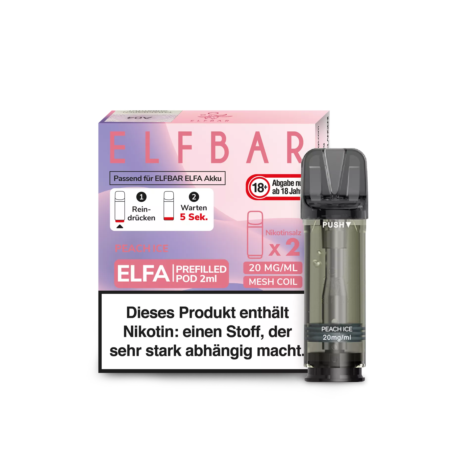 ELFBAR ELFA Pod Peach Ice (Juicy Peach) 2er Pack 20mg/ml