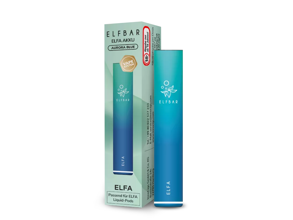 ELFBAR ELFA Akku 500 mAh für Elfa Pods aurora-blue I für bis zu 600 Züge, USB-C Anschluß (ohne Kabel)