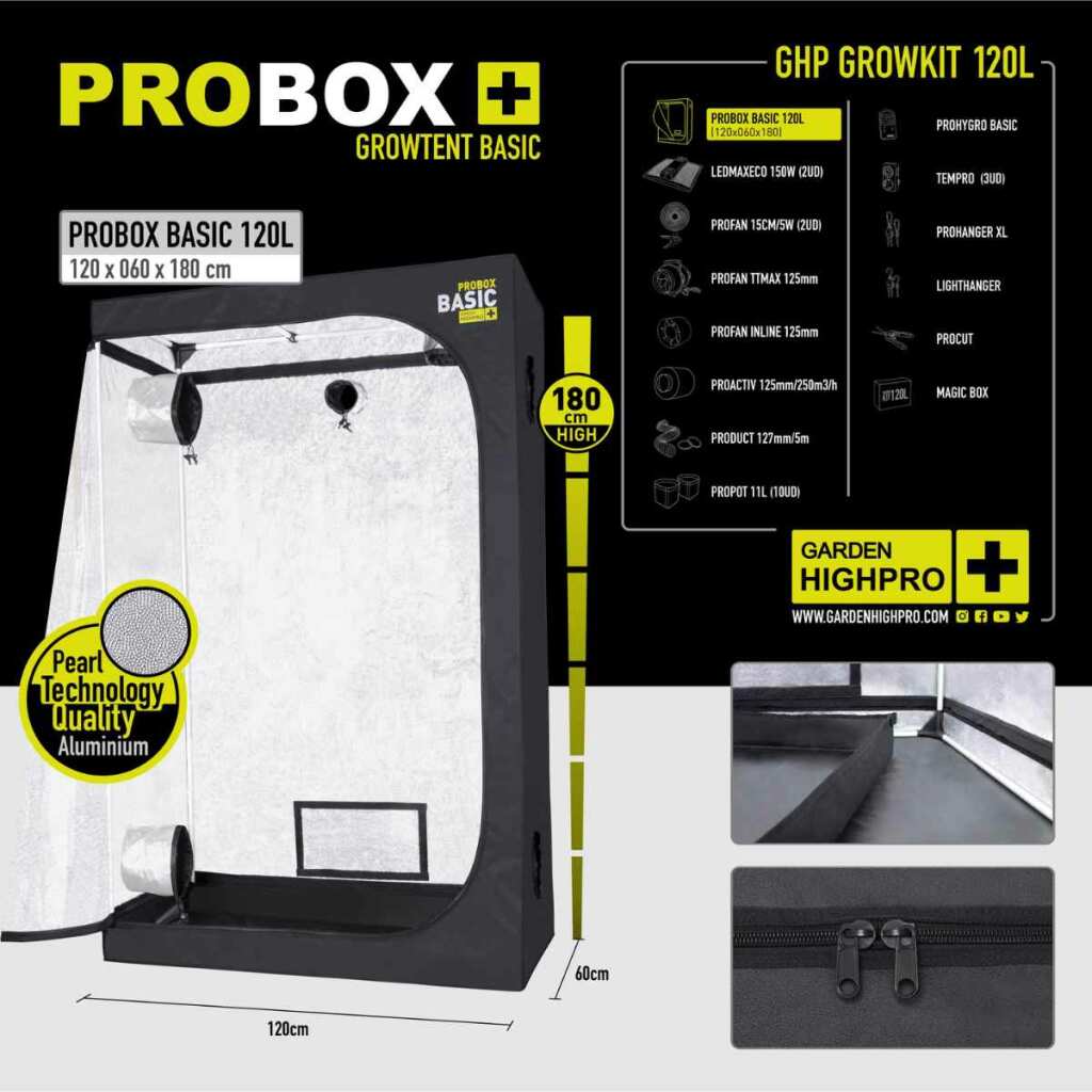 GHP - Growbox PROBOX BASIC | LED 150W | 120x60x180cm + OCB Bundle