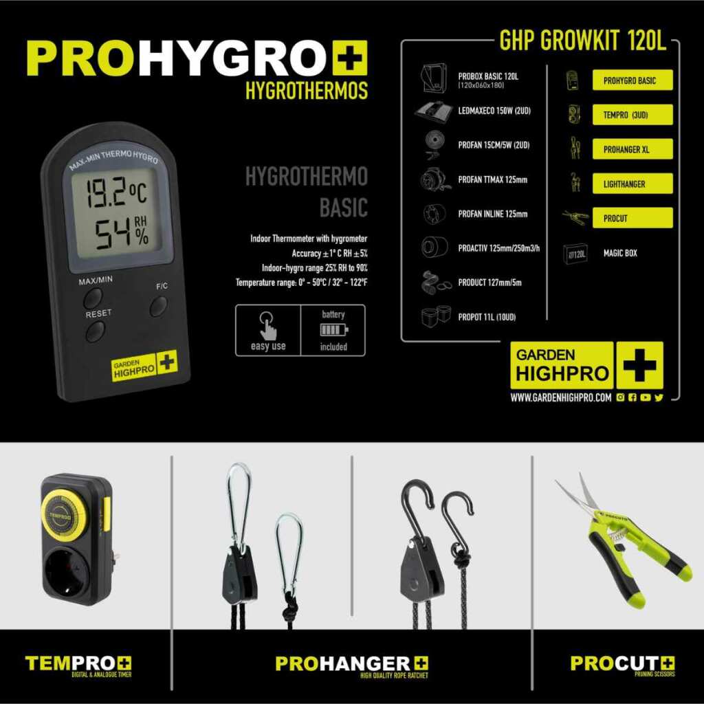 GHP - Growbox PROBOX BASIC | LED 150W | 120x60x180cm + OCB Bundle