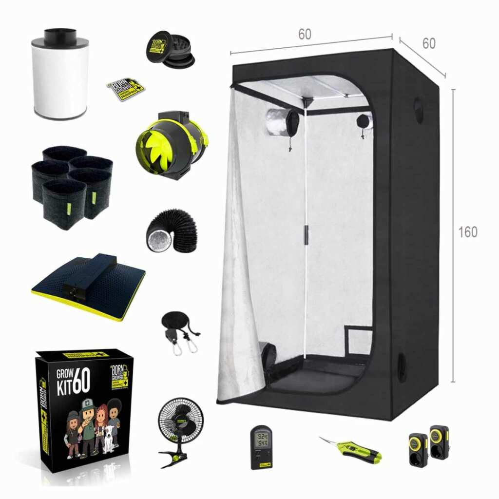 GHP Growbox ECO Komplettset S | LED 60W | 60x60x160cm + OCB Bundle